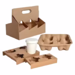 Customized Biodegradable Food Packaging Paper Pulp Hot Cold Drink Cardboard Cup Carrier Take Away Coffee Tea 2/4 Cup Holder - Image 3