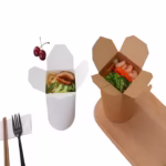 Leak and Grease Resistant Takeout Noodle Fried Rice Food Kraft Paper Take Out Box Container Paper Noodle Box - Image 2